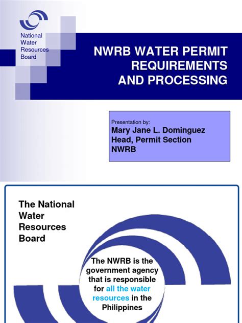 nwrb water permit requirements|WATER PERMIT NATIONAL WATER RESOURCES BOARD .